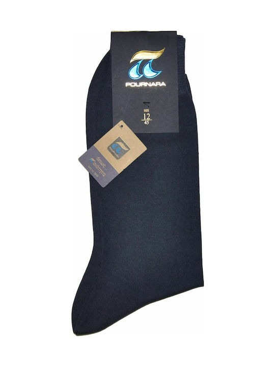 Pournara Ανδρικές Μονόχρωμες Κάλτσες Μπλε Ραφ