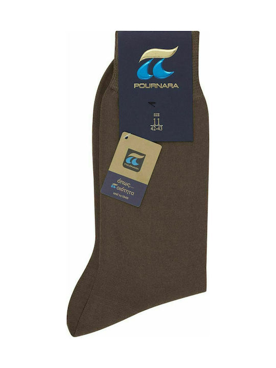 Pournara Ανδρικές Μονόχρωμες Κάλτσες Σοκολά