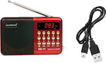 Baijiali BJL-62 Mini Radio Rechargeable with USB Red