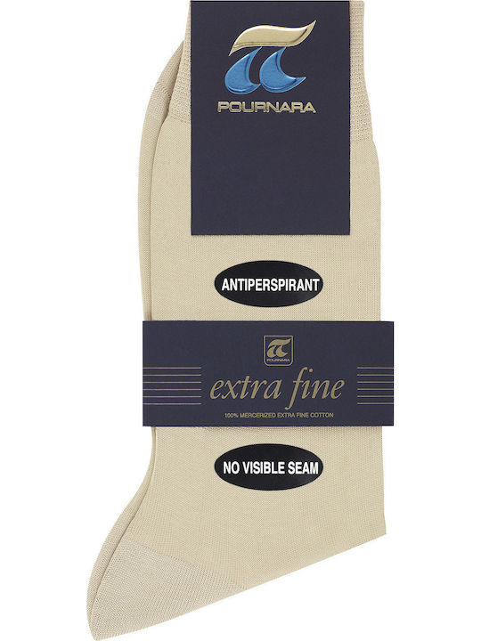 Pournara Bărbați Șosete Uni Light Beige 1Pachet