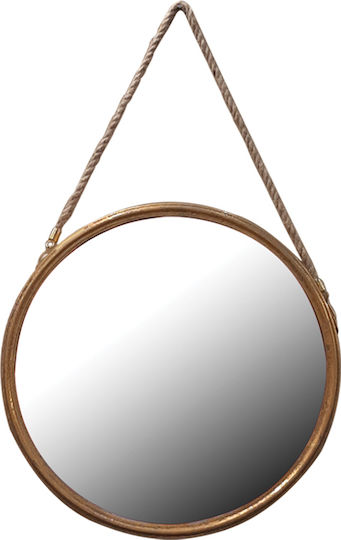 Fylliana Wandspiegel mit Gold Metallisch Rahmen Durchmesser 45cm 1Stück