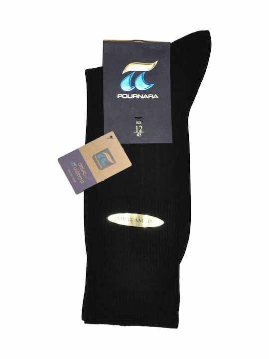 Pournara Men's Solid Color Socks Black