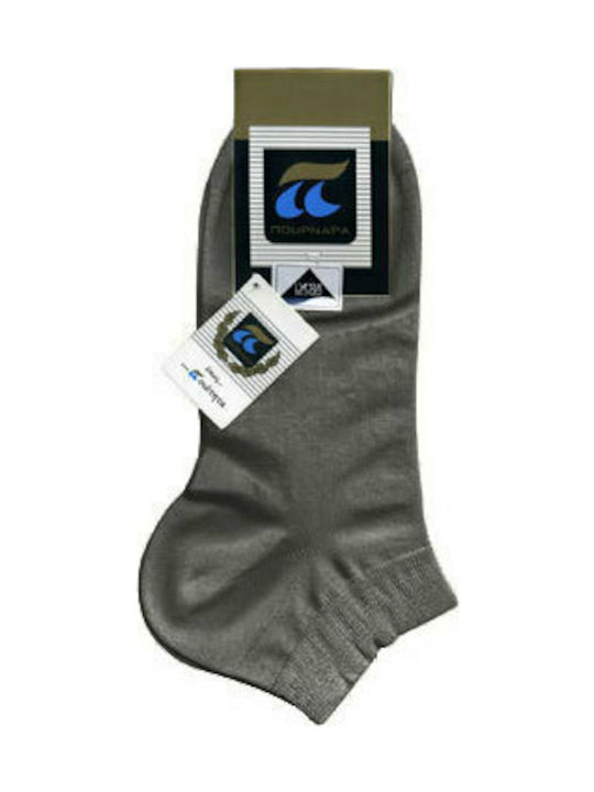 Pournara Men's Solid Color Socks Gray