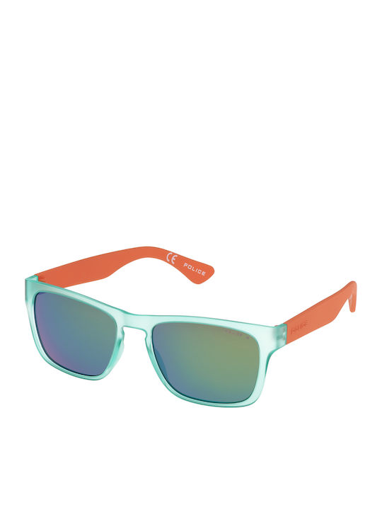 Police Men's Sunglasses with Turquoise Plastic Frame