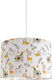 Veis Baby Safari Single Bulb Kids Lighting Pendant of Fabric 60W with Drive Size E27 35x24cm