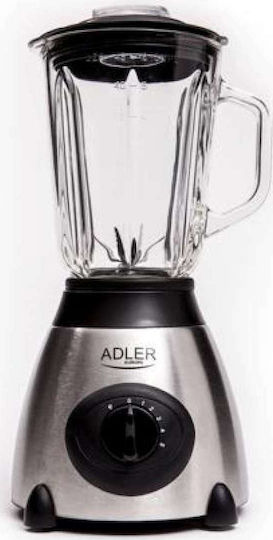 Adler AD-4070 Μπλέντερ με Γυάλινη Κανάτα 1.5 lt 600W Inox