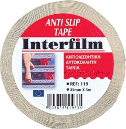 Interfilm Anti-Slip Διαφανής Αυτοκόλλητη Αντιολισθητική Ταινία Διάφανη 10mx25mm