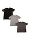 GSA 3 Pack Men's Short Sleeve T-shirt Black / Dark Grey / Grey