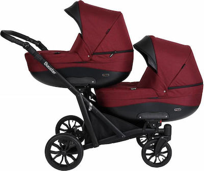 Kunert Booster 3 in 1 Adjustable Double Stroller Suitable for Newborn Burgundy