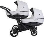 Kunert Booster 3 in 1 Verstellbar Doppelter Kinderwagen Geeignet für Neugeborene Light Grey