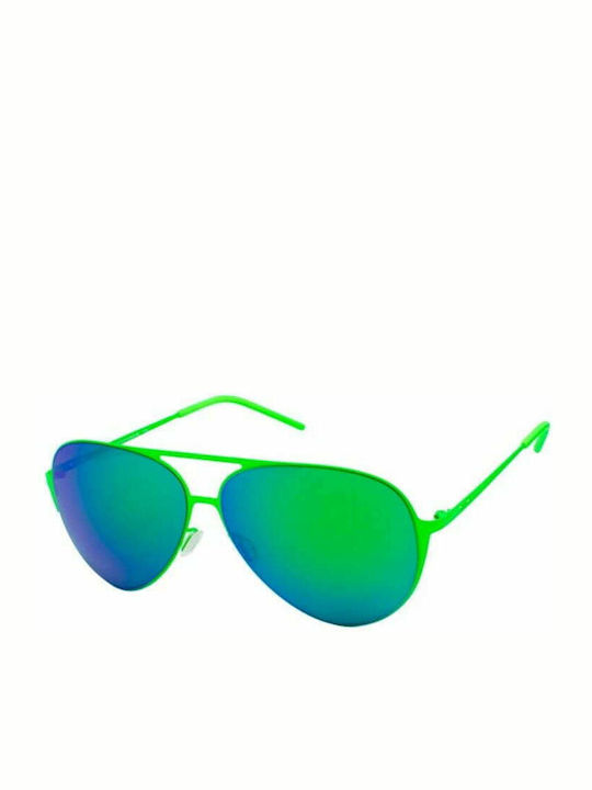 Italia Independent Men's Sunglasses with Green Metal Frame and Green Mirror Lens 0200.033.000