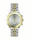Versace Ανδρικό Ρολόι 45mm Μπαταρίας με Ασημί Μεταλλικό Μπρασελέ