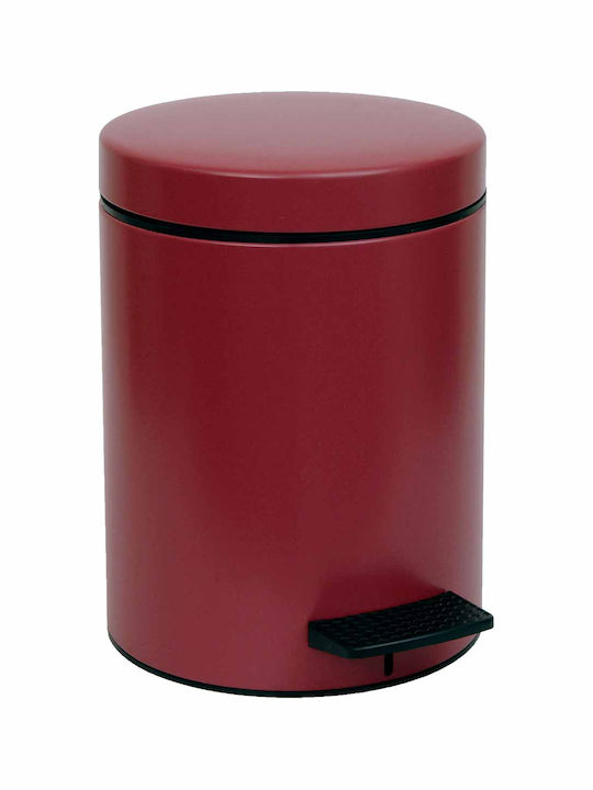 Pam & Co Inox Toilet Bin with Soft Close Lid 8lt Red