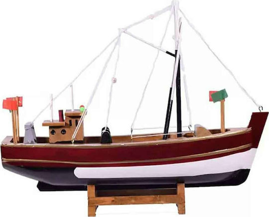 Рибарска Лодка Коледен Кораб Рибарска Лодка Дървена 32x28см