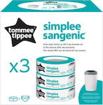 Tommee Tippee Nachfüllbeutel für Windelentsorgungseimer Simplee Sangenic Refills Transparent 3Stück