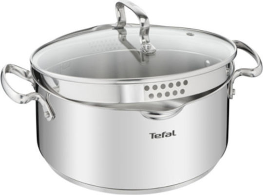 Tefal Duetto+ Βαθιά Ανοξείδωτη Κατσαρόλα 4.3lt / 24cm