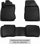 Novline Set of Front and Rear Mats Tray Type 4pcs from Rubber for Peugeot 3008 Black