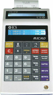 ICS Micro II Portable Cash Register with Battery in White Color