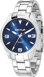 Sector 245 Battery Watch with Metal Bracelet Silver