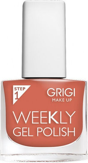 Grigi Weekly Gel Polish Glitter Βερνίκι Νυχιών Μακράς Διαρκείας Πορτοκαλί 12ml