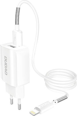 Dudao Charger with 2 USB-A Ports and Cable Lightning Whites (A2EU)