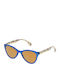 Police Women's Sunglasses with Blue Plastic Frame and Orange Lens