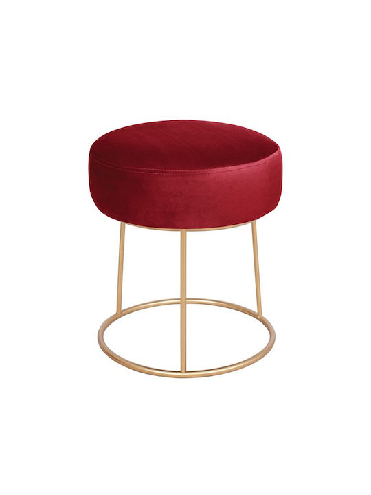 Stool For Living Room Upholstered with Velvet Karlo Red 36x36x38cm