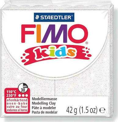 Staedtler Fimo Kids Children's Polymer Clay Glitter White 42gr 8030-52