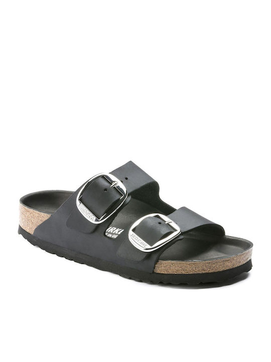 Birkenstock Arizona Big Buckle Δερμάτινα Ανατομικά Σανδάλια Μαύρα