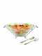 Marva Inox Salad Bowl with Salad Spoons Transparent 32x27x10cm