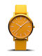 Bering Time Aurora Watch Battery with Yellow Rubber Strap