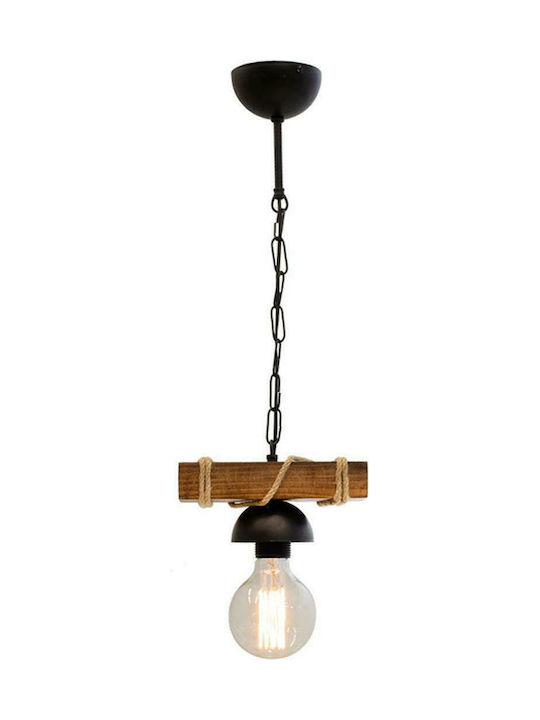 Pakketo PWL-0107 Pendant Lamp with Rope E27 Black