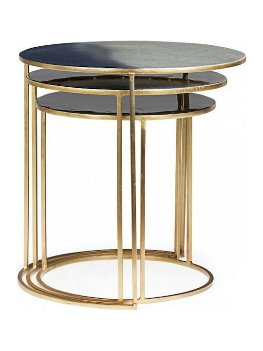 Desur Round Metal Zigon Tables Gold L50xW50xH51cm