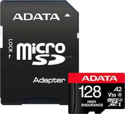 Adata High Endurance microSDXC 128GB Class 10 U3 V30 A2 UHS-I with Adapter