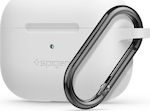 Spigen Silicone Fit with Carabiner Pro Silicone Case with Keychain White for Apple AirPods Pro