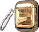 Electroplating Case Silicone with Hook in Gold color for Apple AirPods 1 / AirPods 2