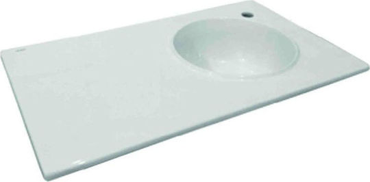 Huida Up Einbauwaschbecken Porzellan 80x46cm Weiß