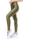 Bodymove Women's Long Legging Shiny & High Waisted Khaki