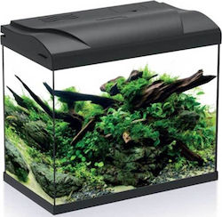 HS Aqua Platy 30 Led Fish Aquarium Capacity 30lt with Lighting, Heater, Filter and 39x22x36cm. Black