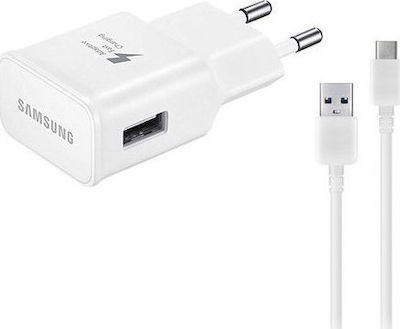 Samsung USB-C Cable & Wall Adapter Λευκό (EP-TA200EWE + EP-DW700CBE)