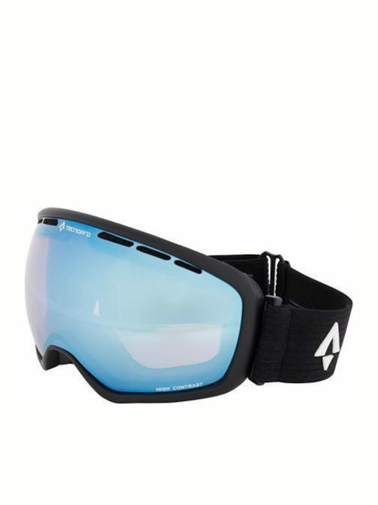 TECNOpro Ten-Nine High-Contrast REVO Ski & Snowboard Goggles for Adults with Mirror Lens in Blue Colour