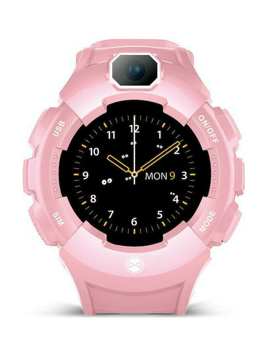 Forever Care Me Παιδικό Smartwatch με GPS και Καουτσούκ/Πλαστικό Λουράκι Ροζ
