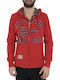 Funky Buddha Men's Sweatshirt Jacket with Hood Red