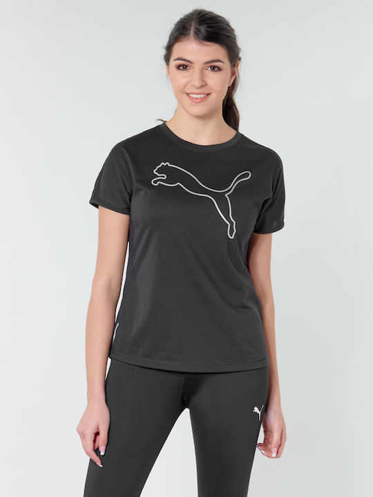 Puma Cat Γυναικείο Αθλητικό T-shirt Μαύρο