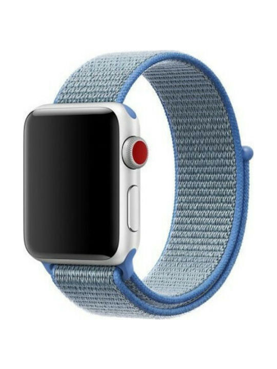 Nylon Velcro Armband Hellblau (Apple Watch 44/45/46mm/Ultra 49mm)