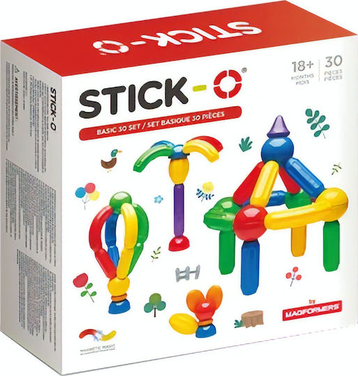 Magformers Μαγνητικό Παιχνίδι Κατασκευών Stick-O Basic 30 Set για Παιδιά 1.5+ Ετών 901003