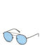 Timberland Men's Sunglasses with Silver Metal Frame and Light Blue Polarized Lens TB918920D51