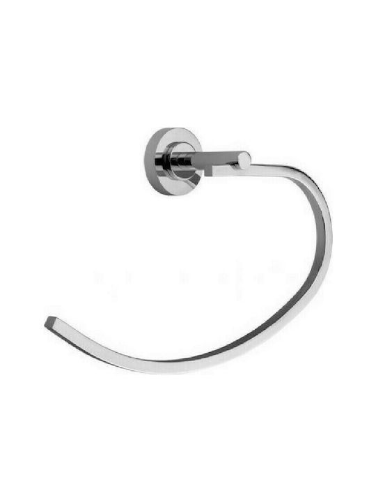 Gloria Style Single Wall-Mounted Bathroom Ring Silver