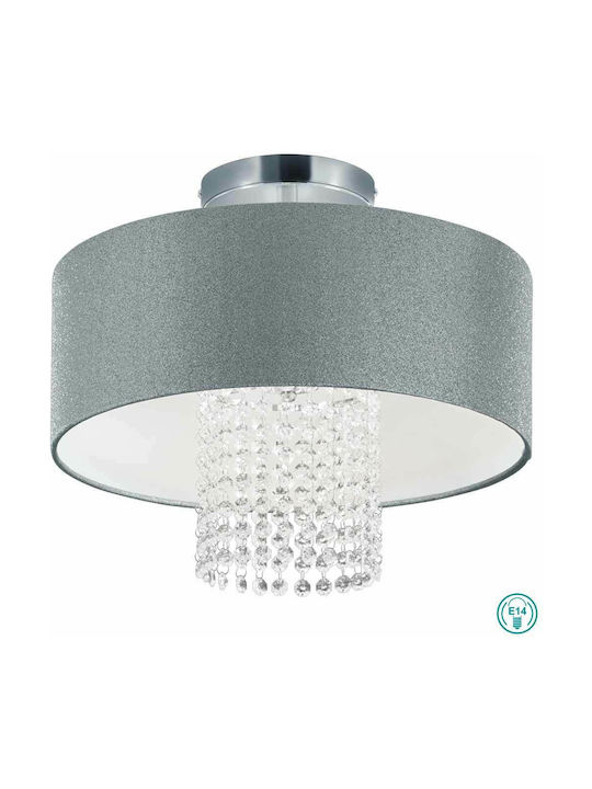 Trio Lighting King Κλασική Μεταλλική Πλαφονιέρα Οροφής με Ντουί E14 σε Ασημί χρώμα 40cm