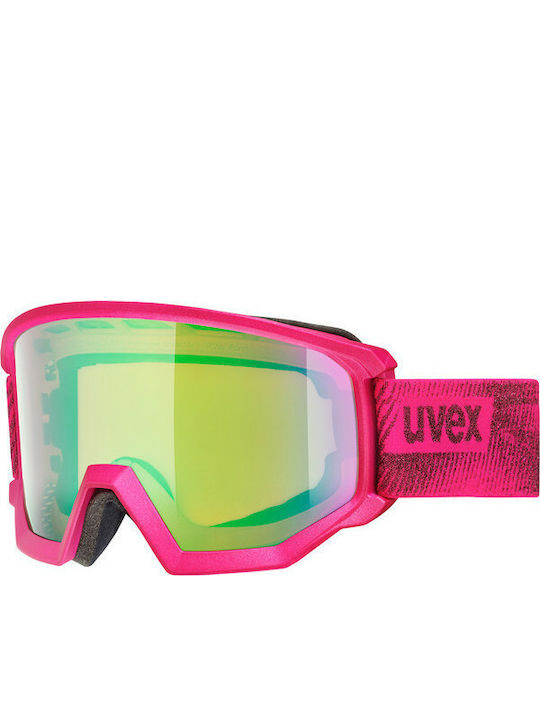 Uvex Athletic CV Ski & Snowboard Goggles Kids Pink with Lens in Green Color